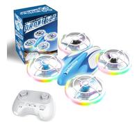 Mini RC Drone for Kids Age 6+, Easy to Fly Quadcopter with LED Lights, Altitude Hold, Headless Mode & 3D Flips, Beginner Drone with Propeller Protection & 2 Batteries (Blue)