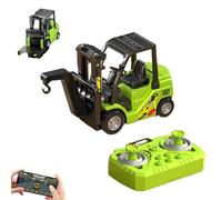 Mini RC Forklift, 1/64 Forklift Truck Toys Rechargeable, App & Remote Control, 2 in 1 Transformable Lift Fork & Hook, Mini RC Construction Vehicles Birthday Xmas New Year Gifts for 6+ (Green)