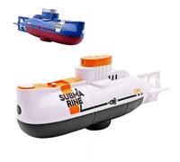 Mini RC Submarine Toy - 6 Channels Remote Control Diving Boat with 3-Motor System, Waterproof for Fish Tank & Bathtub, USB Rechargeable Electric Sub for Kids Indoor Water Play, Birthday Gift (White)