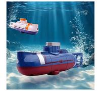 Mini RC Submarine Toy - 6 Channels Remote Control Diving Boat with 3-Motor System, Waterproof for Fish Tank & Bathtub, USB Rechargeable Electric Sub for Kids Indoor Water Play, Birthday Gift (Blue)