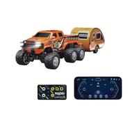 Mini Rc Truck,1/64 Scale Mini Remote Truck with Trailer, 2.4Ghz Alloy & Rechargeable APP, Remote She