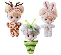 Mini Reborn Baby Dolls - Realistic Tiny Babies with Animal Clothes, 3 Pcs Sleeping Rebirth Dolls for Kids