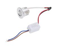 Mini Recessed COB Spotlight,Stable Heat Dissipation LED Recessed Ceiling Spotlight 3W Silver Lamp,Soft Light, for Indoor Ceiling Mall Showcase Entrance Doors AC85-265V (Positive White Light 6000K)