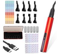 Mini Reciprocating Sander Pen, USB Rechargeable Electric Detail Sander with Overload Protection, 3 Speeds Adjustable, Includes 8 Sanding Heads and 12 Types Sandpaper for DIY Crafts and Polishing
