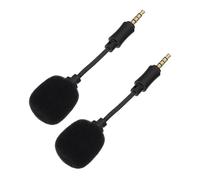 Mini Recording Microphone with Noise Reduction 2pcs for PC Streaming | Black Plastic and Copper Build, Wide Frequency Response, in Line Design, Practical for Singing and Voice Capture