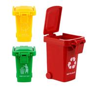 Mini Recycling Bins - Desktop Trash Cans Toy Set | Garbage Sorting Trucks Play Kit Educational Waste Management Game Desk Organizer Decor Gift Classroom Learning Playroom Display Set Fun