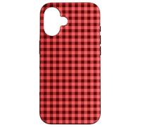Mini Red Gingham Check Pattern Case for iPhone 16