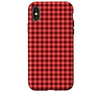 Mini Red Gingham Check Pattern Case for iPhone X/XS