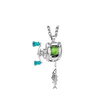 Mini Reel Necklace, Reel Pendant with Swivel Handle and Moving Line Guide, 60cm Chain, Compact and Lightweight Accessory for Fishing Enthusiasts Women Men