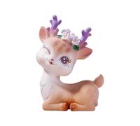 Mini Reindeer Statue Cartoon Fawn Elk Pattern Figurine Cake Topper Desk