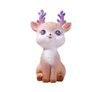 Mini Reindeer Statue Cartoon Fawn Elk Pattern Figurine Cake Topper Desk