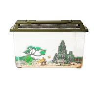 Mini Reptile Terrarium - Small Animal Habitats | Snake Breeding Box Transparent Portable | Transparent Portable Food Box Habitat Hatching Criter Carrier for Home | Scorpio & Hermit