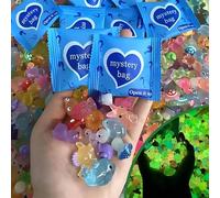 Mini Resin Animals Glow in The Dark Animal Figurines,Mystery Resins Animals Blind Bag,Glow in The Dark Resin Figurines,Luminous Farm Ocean Figures Animal Miniatures for Fairy Garden Decor (10Pcs)