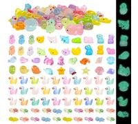 Mini Resin Animals Luminous, 88 Pcs Ocean Resin Animals Mixed, Mini Animals Bulk, Duck Seal Turtle Dolphin Miniature Animals Figures, Micro Dollhouse Fairy Garden Ornaments, Gift for DIY Enthusiasts