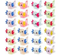 Mini Resin Axolotl Figurine, 24 Pcs Miniature Axolotl Figurine Glow in the Dark Miniature Animal Figurines Small Luminous Ornament for DIY Craft Cake Toppers Garden Landscape Aquarium Decorations