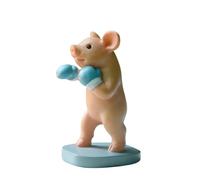 Mini Resin Boxing Pig Figurine - Unique Desktop Ornament for Animal Lovers - Décor Addition for Kids and Adults - Whimsical Design for Living Room or Kitchen (6x6x3)