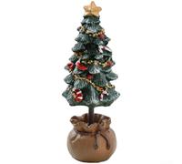 Mini Resin Christmas Tree Tabletop Ornament Crafted from Resin for Seasonal Decoration (L/229g)
