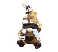 Mini Resin Coffee Gnome Ornaments, Sitting Cute Figurines for Coffee Bar Shelf Decor A