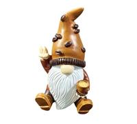 Mini Resin Coffee Gnome Ornaments, Sitting Cute Figurines for Coffee Bar Shelf Decor B
