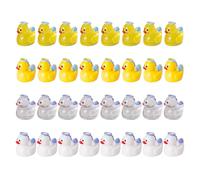 Mini Resin Duck 32 Pcs Mini Ducks with Angel Shapes Cute Little Duck Glow in the Dark Bulk Tiny Ducks for Dollhouse Aquarium Garden Landscape Decor