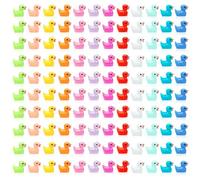 Mini Resin Ducks Figures, 120 Pcs Cute Tiny Little Ducks Ornaments Miniatures Toy Baby Bath for Fairy Garden Aquarium Dollhouse Landscape Decorations Mini Stuff Figures Home Decor (12 Colors)