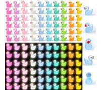 Mini Resin Ducks, Mini Ducks 120 Pack, Colorful Luminous Tiny Ducks, Cute Small Plastic Ducks, Glow in the Dark, Ducks for Night Garden, Aquarium, Potted Dollhouses Decoration(B)