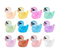 Mini Resin Ducks, Resin Mini Duck Decoration, Luminous Mini Resin Duck 12 Colors Little, Mini Resin Animals for Garden, Desk, Landscape