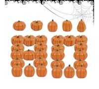 Mini Resin Fall Pumpkins, 80 Small Thanksgiving Table Decorations, Reusable Harvest Display Vegetables for Desktop, Fireplace, Banquet, Birthday, Farmhouse, Autumn Holiday Home Deco