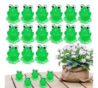 Mini Resin Frog Figurines - 15 Green Miniature Decorative Figurines, Small Glowing Frogs, for Home, Garden, Terrarium, Indoor Decoration, Office, Table Cakes