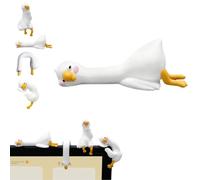 Mini Resin Goose Figurine,Funny Computer Decor,3D Craft Sculpture,Tiny Cute Goose Statues for Office Desk,Car Dashboard,Duck Desk Accessories,Duck Office Monitor & Dashboard Decor