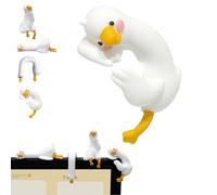 Mini Resin Goose Figurine,Funny Computer Decor,3D Craft Sculpture,Tiny Cute Goose Statues for Office Desk,Car Dashboard,Duck Desk Accessories,Duck Office Monitor & Dashboard Decor