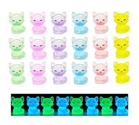 Mini Resin Little Fox, 6 Colors Mini Resin Fox, Tiny Glow In The Dark, Miniature Little Figures for Micro Landscape, Aquarium, DIY Craft, Halloween and More (18)