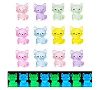 Mini Resin Little Fox, 6 Colors Mini Resin Fox, Tiny Glow In The Dark, Miniature Little Figures for Micro Landscape, Aquarium, DIY Craft, Halloween and More (12)