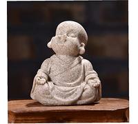 Mini Resin Monk Ornaments Miniature Buddha Figurines Little Sandstone Maitreya Car Office Desktop Decoration Crafts Gift