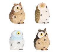 Mini Resin Owl Figurines Portable and Mini Size 8pcs with Realistic Outlook Design for Forest Themed Places and Miniature Landscape DIY Decoration