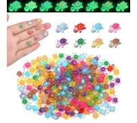 Mini Resin Turtles, 200 Pcs Luminous Tiny Sea Turtle Animals to Hide Miniature Figures Glow in the Dark Small Plastic Ocean Animal for Fairy Garden Ocean Party Favor Landscaping Decoration Home Decor