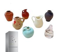 Mini Resin Vase Magnets for Fridge, 3D Resin Vases Magnetic, Funny Tiny Plant Magnets for Refrigerator, Cute Mini Flower for Kitchen Decoration