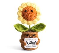Mini Retirement Sunflower Crochet with Positive Card - Not My Problem Anymore Retired 2025 - Retirement Gift for Woman, Goodbye Gifts for Coworkers, Friend, Mom, Boss, Nurse, Teacher