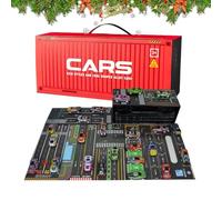 Mini Retractable Car Set - Pack of 24 for Small Vehicles, Pocket Model Alloy Material with Garage for Easy Transportation | Fun Cars for Kids Pupils Students