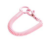 Mini Retractable Spring Coil Keychain Theftproof Anti-Lost Stretch Cord Safety Key Ring with Metal Lobster Clasp for Keys Wallet Cellphone and Other Important Item (Pink)
