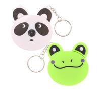 Mini Retractable Tape Measure Keychain 2pcs Cartoon Animal Abs
