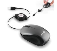 Mini Retractable USB-C Wired Mouse,Small Compact Portable,Silent Click,Plug and Play,Corded Mice for Travel Home Office School PC Laptop Computer Chromebook MacBook Tablet Phone Women Men Student Gift