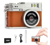 Mini Retro Camera,1080P Keychain Camera, Vintage Tiny Digital Video Recorder with 32GB Card, 0.96'' HD Retro Snap Micro Recorder for Travel Study(Brown)