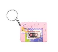 Mini Retro Cassette Player Keychain Charm Fun Music Box Decoration Tape Car Backpack Keyring Gifts Pendant Children