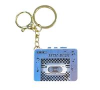 Mini Retro Cassette Player Keychain Charm Fun Music Box Decoration Tape Car Keyring Backpack Pendant Children Gifts