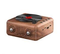 Mini Retro Cd Record Shaped Player With Built-in Bluetooth Receiver & Stereo Speakers, Portable Vinyl Speaker Player for Entertainment & Birthday&christmas,Compatible Tf Card/memory Card/aux (Yellow)