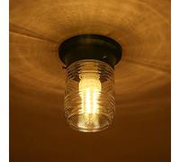 Mini Retro Industry Ceiling Lamp Lights European Vintage Clear Glass Small Wall Lamp Postmodern Iron E27 Ceiling Light Chandelier for Staircase Aisle Home Classroom Durable