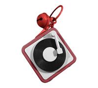Mini Retro Tape Recorder Keychain Voice Recording Device Portable Music Message Present (Red, 5X5X3cm)