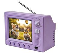 Mini Retro TV 2.4 Inch LCD 1:12 Scale Classics TVs Support External USB Simulated Television Furniture for Dollhouse Miniature Scenes Gift