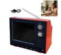 Mini Retro TV Player, 8GB Memory Cartoon Mini TV with Headphone & USB Playback, Perfect for Dollhouse Scenes & Collectible Decor (red)
